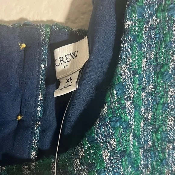 J. Crew Factory women’s fully lined Tweed button-back shell blouse office NWT - Picture 6 of 9